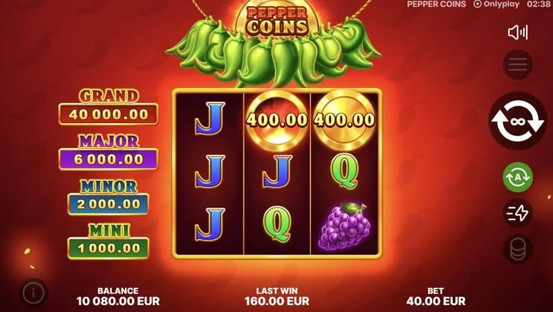 Pepper Coins - Hold and Win রাউন্ডে বোনাস কয়েন